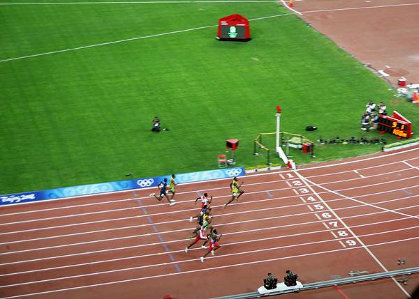 Final dos 100 metros rasos, Olimpíada de Pequim/2008. Recorde mundial de Usain Bolt.
